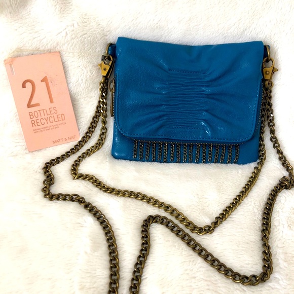 Matt & Nat Handbags - NWT Matt & Nat Vegan Crossbody Bag Clutch Metal